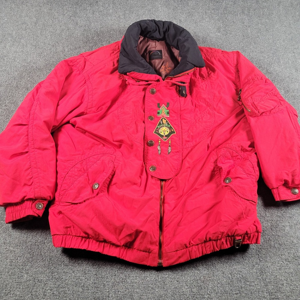 Bogner Ski Jacket Mens 38-R Red Boomer Embroidered Patch Vintage Style